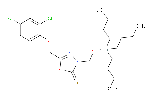 5-((2,4-dichlorophenoxy)methyl)-3-(((tributylstannyl)oxy)methyl)-1,3,4-oxadiazole-2(3H)-thione