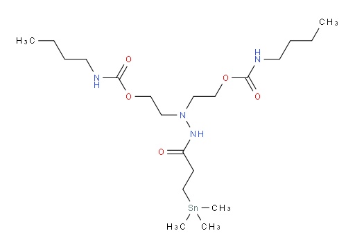 (2-(3-(trimethylstannyl)propanoyl)hydrazine-1,1-diyl)bis(ethane-2,1-diyl) bis(butylcarbamate)