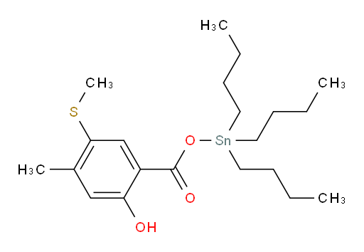 三丁基锡基 2-羟基-4-甲基-5-(甲基硫基)苯甲酸酯