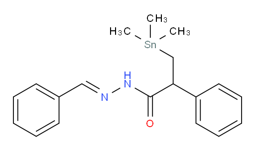 (E)-N'-benzylidene-2-phenyl-3-(trimethylstannyl)propanehydrazide