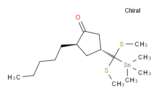 (2R,4R)-4-(bis(methylthio)(trimethylstannyl)methyl)-2-pentylcyclopentanone