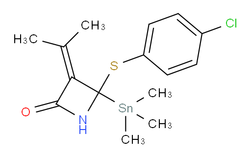 4-((4-chlorophenyl)thio)-3-(propan-2-ylidene)-4-(trimethylstannyl)azetidin-2-one