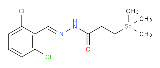 (E)-N'-(2,6-dichlorobenzylidene)-3-(trimethylstannyl)propanehydrazide