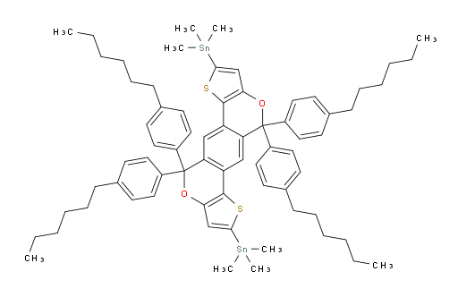 (5,5,11,11-tetrakis(4-hexylphenyl)-5,11-dihydrothieno[2',3':5,6]pyrano[3,4-g]thieno[3,2-c]isochromene-2,8-diyl)bis(trimethylstannane)
