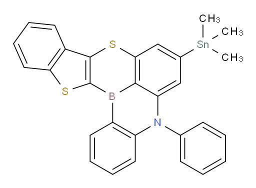 5-苯基-7-(三甲基锡基)-5H-9,14-二硫代-5-氮杂-14b-borafluoreno[3,2,1-de]蒽