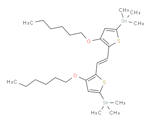 (E)-1,2-bis(3-(hexyloxy)-5-(trimethylstannyl)thiophen-2-yl)ethene