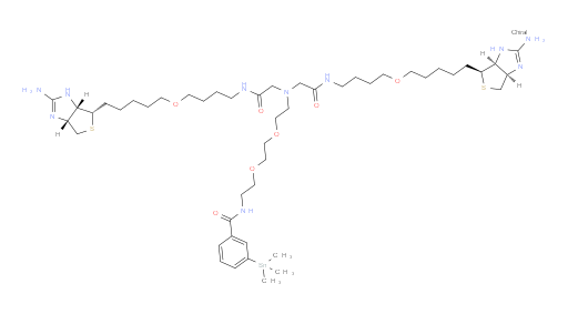 2,2'-((2-(2-(2-(3-(trimethylstannyl)benzamido)ethoxy)ethoxy)ethyl)azanediyl)bis(N-(4-((5-((3aR,6S,6aS)-2-amino-3a,4,6,6a-tetrahydro-1H-thieno[3,4-d]imidazol-6-yl)pentyl)oxy)butyl)acetamide)