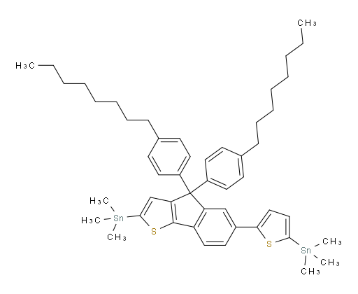 (5-(4,4-双(4-辛基苯基)-2-(三甲基锡基)-4H-茚[1,2-b]噻吩-6-基)噻吩-2-基)三甲基锡烷