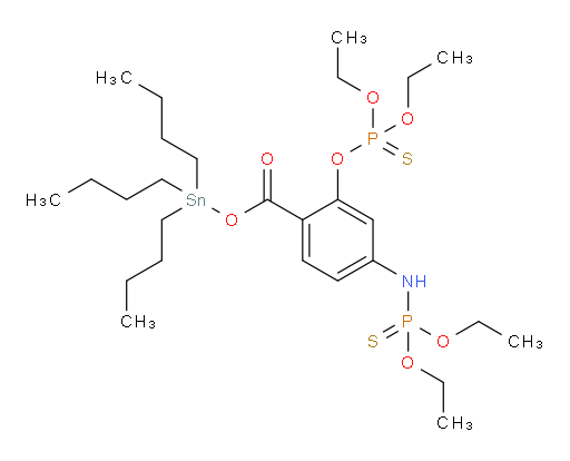 tributylstannyl 4-((diethoxyphosphorothioyl)amino)-2-((diethoxyphosphorothioyl)oxy)benzoate