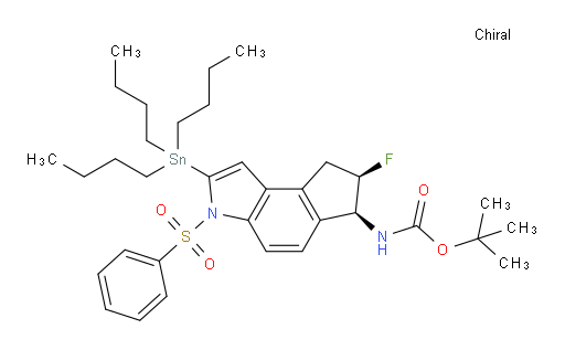 tert-butyl ((6S,7R)-7-fluoro-3-(phenylsulfonyl)-2-(tributylstannyl)-3,6,7,8-tetrahydrocyclopenta[e]indol-6-yl)carbamate