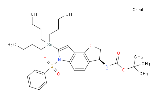 (S)-tert-butyl (6-(phenylsulfonyl)-7-(tributylstannyl)-3,6-dihydro-2H-furo[2,3-e]indol-3-yl)carbamate