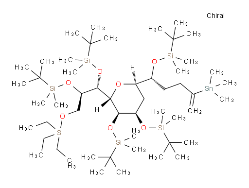 (5R,6R)-5-((2R,3S,4R,6R)-3,4-bis((tert-butyldimethylsilyl)oxy)-6-((R)-1-((tert-butyldimethylsilyl)oxy)-4-(trimethylstannyl)pent-4-en-1-yl)tetrahydro-2H-pyran-2-yl)-6-((tert-butyldimethylsilyl)oxy)-9,9-diethyl-2,2,3,3-tetramethyl-4,8-dioxa-3,9-disilaundecane
