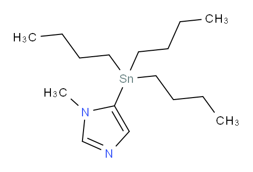5-Tributylstannyl-N-methylimidazole;1-METHYL-5-(TRIBUTYLSTANNYL)IMIDAZOLE;1-METHYL-5-TRIBUTYLSTANNANYL-1H-IMIDAZOLE;1-METHYL-5-(TRIBUTYLSTANNYL)-1H-IMIDAZOLE;1-Methyl-5-(tributylstannyl)iMidazole 95%;(1-Methyl-1H-imidazol-5-yl)tributylstannane;1-Methyl-5-(tributylstannyl)-1H-imidazole 97%;1-Methyl-5-(tri-n-butylstannyl)iMidazole, 90+%