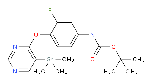 tert-butyl (3-fluoro-4-((5-(trimethylstannyl)pyrimidin-4-yl)oxy)phenyl)carbamate