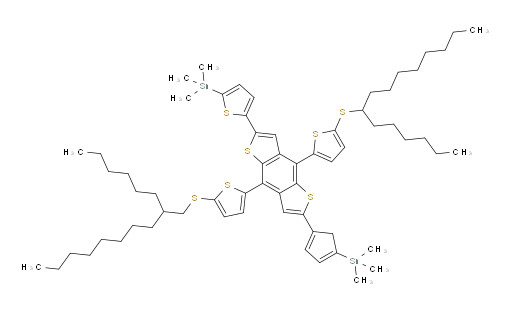 (5-(8-(5-((2-hexyldecyl)thio)thiophen-2-yl)-4-(5-(pentadecan-7-ylthio)thiophen-2-yl)-6-(4-(trimethylstannyl)cyclopenta-1,3-dien-1-yl)benzo[1,2-b:4,5-b']dithiophen-2-yl)thiophen-2-yl)trimethylstannane