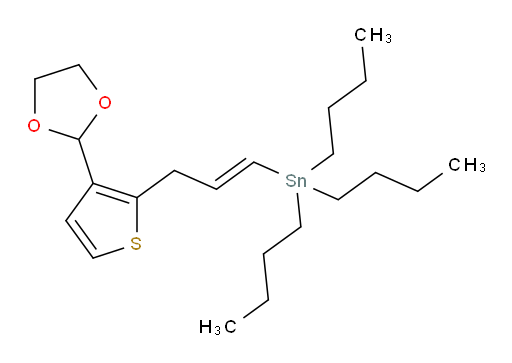 (E)-(3-(3-(1,3-二氧杂环戊烷-2-基)噻吩-2-基)丙烯-1-基)三丁基锡烷