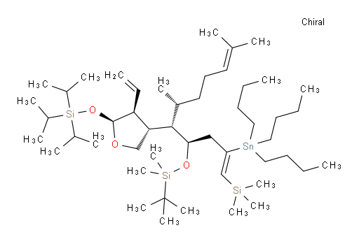 tert-butyl(((4R,5S,6R,Z)-6,10-dimethyl-2-(tributylstannyl)-5-((3S,4S,5S)-5-((triisopropylsilyl)oxy)-4-vinyltetrahydrofuran-3-yl)-1-(trimethylsilyl)undeca-1,9-dien-4-yl)oxy)dimethylsilane
