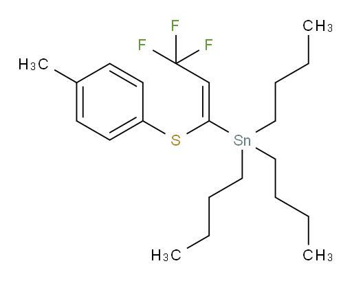 (E)-tributyl(3,3,3-trifluoro-1-(p-tolylthio)prop-1-en-1-yl)stannane