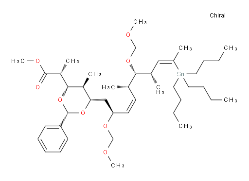 (R)-methyl 2-((2S,4S,5S,6S)-6-((2S,3Z,5S,6S,7S,8Z)-2,6-bis(methoxymethoxy)-5,7-dimethyl-9-(tributylstannyl)deca-3,8-dien-1-yl)-5-methyl-2-phenyl-1,3-dioxan-4-yl)propanoate