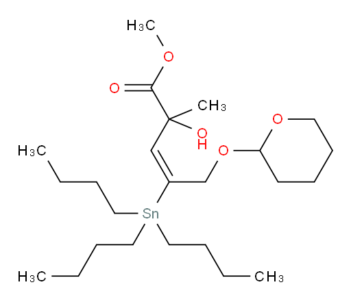 (E)-methyl 2-hydroxy-2-methyl-5-((tetrahydro-2H-pyran-2-yl)oxy)-4-(tributylstannyl)pent-3-enoate