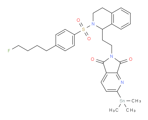 6-(2-(2-((4-(4-fluorobutyl)phenyl)sulfonyl)-1,2,3,4-tetrahydroisoquinolin-1-yl)ethyl)-2-(trimethylstannyl)-5H-pyrrolo[3,4-b]pyridine-5,7(6H)-dione
