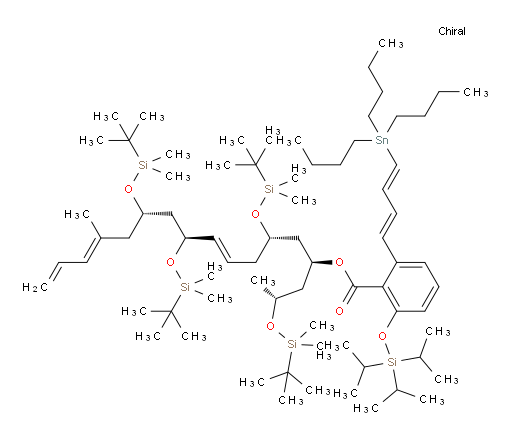 (5R,7S,9S,13S,15S,E)-9,13-bis((tert-butyldimethylsilyl)oxy)-2,2,3,3,5,17,17,18,18-nonamethyl-15-((E)-2-methylpenta-2,4-dien-1-yl)-4,16-dioxa-3,17-disilanonadec-11-en-7-yl 2-((1E,3E)-4-(tributylstannyl)buta-1,3-dien-1-yl)-6-((triisopropylsilyl)oxy)benzoate