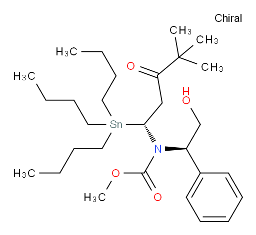 methyl ((R)-4,4-dimethyl-3-oxo-1-(tributylstannyl)pentyl)((R)-2-hydroxy-1-phenylethyl)carbamate