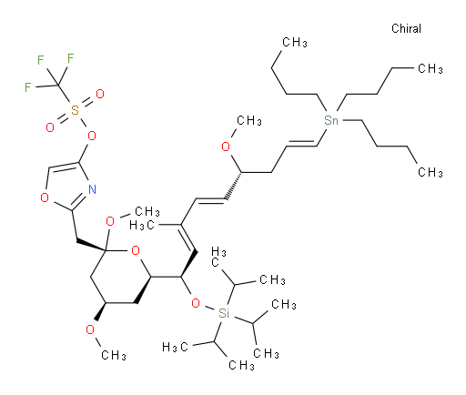 2-(((2S,4R,6R)-2,4-dimethoxy-6-((1R,2E,4E,6R,8E)-6-methoxy-3-methyl-9-(tributylstannyl)-1-((triisopropylsilyl)oxy)nona-2,4,8-trien-1-yl)tetrahydro-2H-pyran-2-yl)methyl)oxazol-4-yl trifluoromethanesulfonate