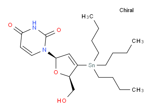 1-((2R,5R)-5-(hydroxymethyl)-4-(tributylstannyl)-2,5-dihydrofuran-2-yl)pyrimidine-2,4(1H,3H)-dione