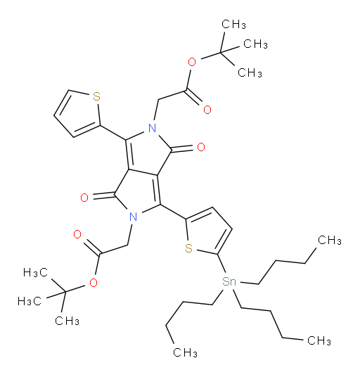 双-叔丁基 2,2'-(1,4-二氧代-3-(噻吩-2-基)-6-(5-(三丁基锡基)噻吩-2-基)吡咯并[3,4-c]吡咯-2,5(1H,4H)-二基)二乙酸酯