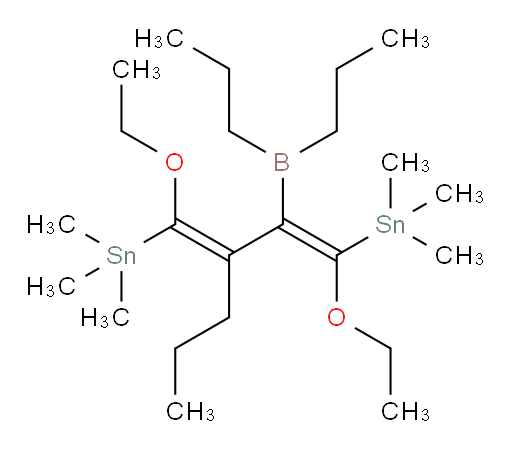 ((1E,3E)-2-(二丙基boryl)-1,4-二乙氧基-3-丙基丁-1,3-二烯-1,4-二基)双(三甲基锡烷)