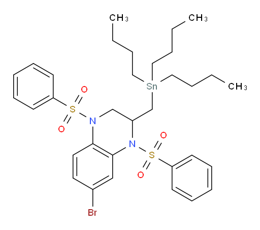 7-bromo-1,4-bis(phenylsulfonyl)-2-((tributylstannyl)methyl)-1,2,3,4-tetrahydroquinoxaline