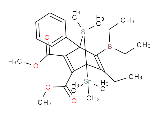 二甲基 5-(二乙基boryl)-6-乙基-7,7-二甲基-4-苯基-1-(三甲基锡基)-7-硅杂双环[2.2.1]庚-2,5-二烯-2,3-二甲酸酯