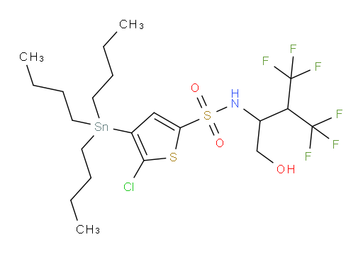 5-chloro-4-(tributylstannyl)-N-(4,4,4-trifluoro-1-hydroxy-3-(trifluoromethyl)butan-2-yl)thiophene-2-sulfonamide