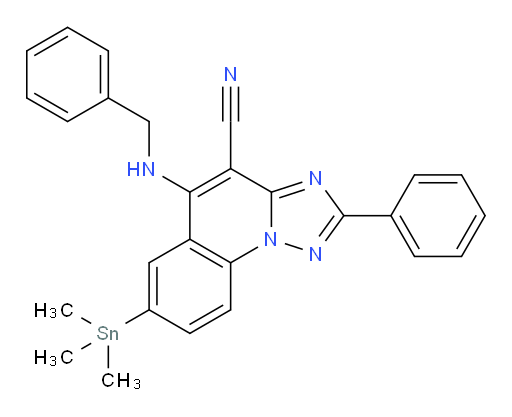 5-(benzylamino)-2-phenyl-7-(trimethylstannyl)-[1,2,4]triazolo[1,5-a]quinoline-4-carbonitrile