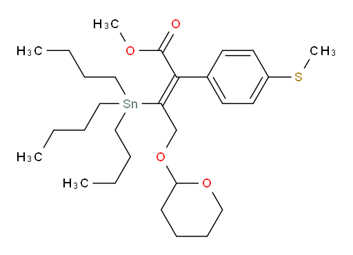 (Z)-methyl 2-(4-(methylthio)phenyl)-4-((tetrahydro-2H-pyran-2-yl)oxy)-3-(tributylstannyl)but-2-enoate