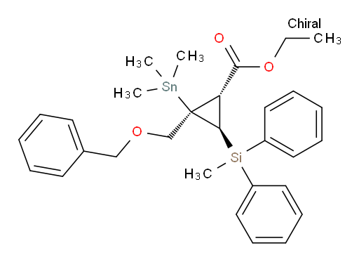 (1R,2R,3R)-ethyl 2-((benzyloxy)methyl)-3-(methyldiphenylsilyl)-2-(trimethylstannyl)cyclopropanecarboxylate