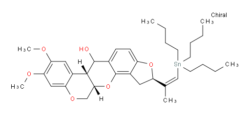 (2R,6aR,12aS)-8,9-dimethoxy-2-((Z)-1-(tributylstannyl)prop-1-en-2-yl)-1,2,6,6a,12,12a-hexahydrochromeno[3,4-b]furo[2,3-h]chromen-6-ol
