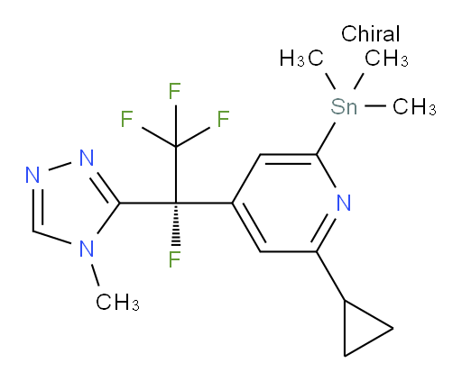 (R)-2-cyclopropyl-4-(1,2,2,2-tetrafluoro-1-(4-methyl-4H-1,2,4-triazol-3-yl)ethyl)-6-(trimethylstannyl)pyridine
