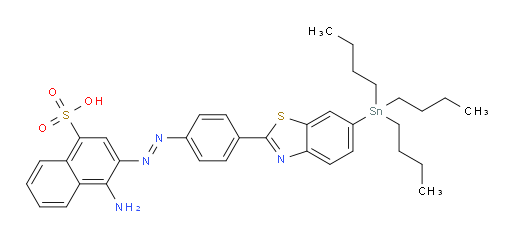 (E)-4-amino-3-((4-(6-(tributylstannyl)benzo[d]thiazol-2-yl)phenyl)diazenyl)naphthalene-1-sulfonic acid