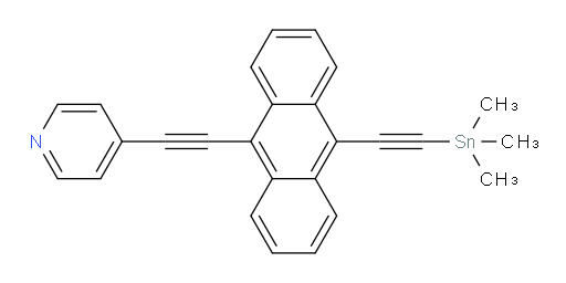 4-((10-((trimethylstannyl)ethynyl)anthracen-9-yl)ethynyl)pyridine