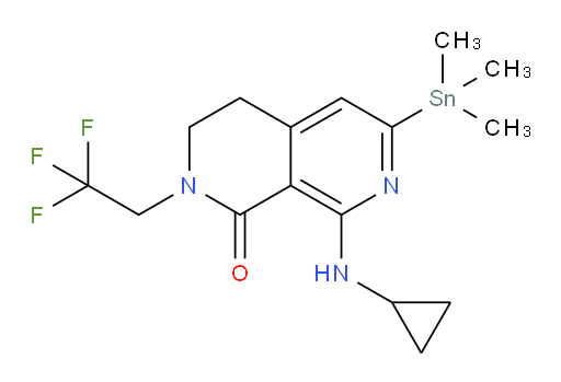 8-(cyclopropylamino)-2-(2,2,2-trifluoroethyl)-6-(trimethylstannyl)-3,4-dihydro-2,7-naphthyridin-1(2H)-one