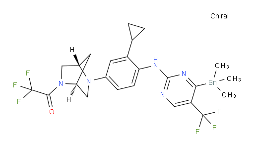 1-((1S,4S)-5-(3-cyclopropyl-4-((5-(trifluoromethyl)-4-(trimethylstannyl)pyrimidin-2-yl)amino)phenyl)-2,5-diazabicyclo[2.2.1]heptan-2-yl)-2,2,2-trifluoroethanone