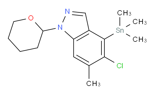 5-chloro-6-methyl-1-(tetrahydro-2H-pyran-2-yl)-4-(trimethylstannyl)-1H-indazole