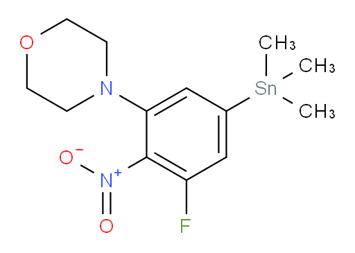 4-(3-fluoro-2-nitro-5-(trimethylstannyl)phenyl)morpholine