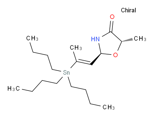 (2S,5S)-5-methyl-2-((E)-2-(tributylstannyl)prop-1-en-1-yl)oxazolidin-4-one
