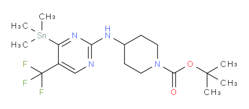 tert-butyl 4-((5-(trifluoromethyl)-4-(trimethylstannyl)pyrimidin-2-yl)amino)piperidine-1-carboxylate