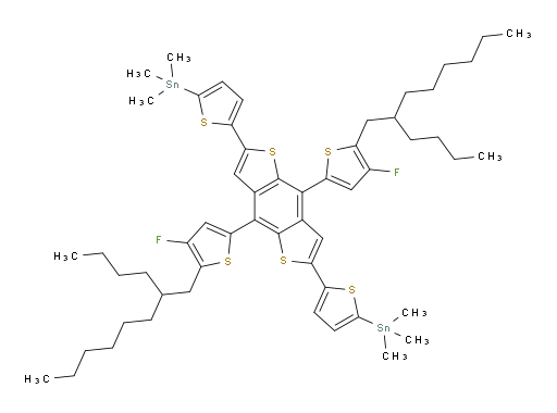 (5,5'-(4,8-bis(5-(2-butyloctyl)-4-fluorothiophen-2-yl)benzo[1,2-b:4,5-b']dithiophene-2,6-diyl)bis(thiophene-5,2-diyl))bis(trimethylstannane)