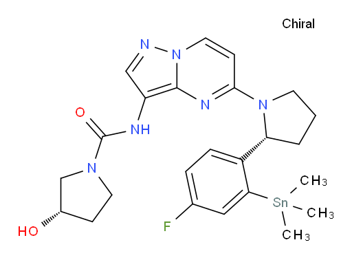 (S)-N-(5-((R)-2-(4-fluoro-2-(trimethylstannyl)phenyl)pyrrolidin-1-yl)pyrazolo[1,5-a]pyrimidin-3-yl)-3-hydroxypyrrolidine-1-carboxamide