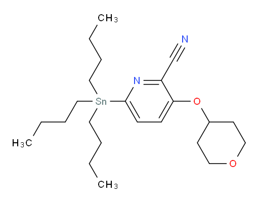 3-((tetrahydro-2H-pyran-4-yl)oxy)-6-(tributylstannyl)picolinonitrile